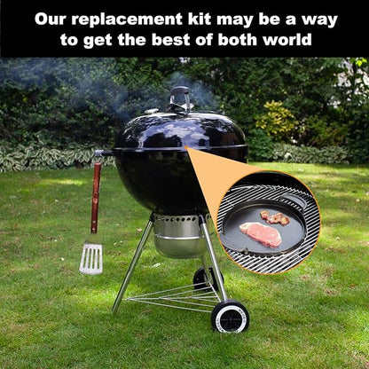 7421 Enameled Cast Iron 12" Gourmet BBQ System Griddle Replacement Parts for Weber Original Kettle Premium 22-inch Charcoal Grill, 22'' Smokers, Performer Premium Grill