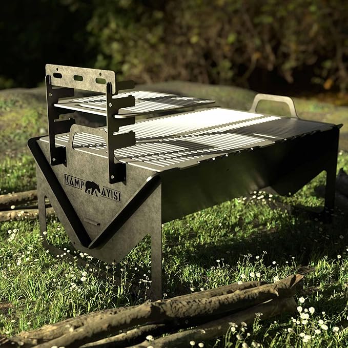 BBQ Grill Set | BBQ Grill with Stainless Steel Portable Instant Foldable Fire Set with Carrying Bag for Outdoor, Camping, Camp, Campfire (Folding Grill)