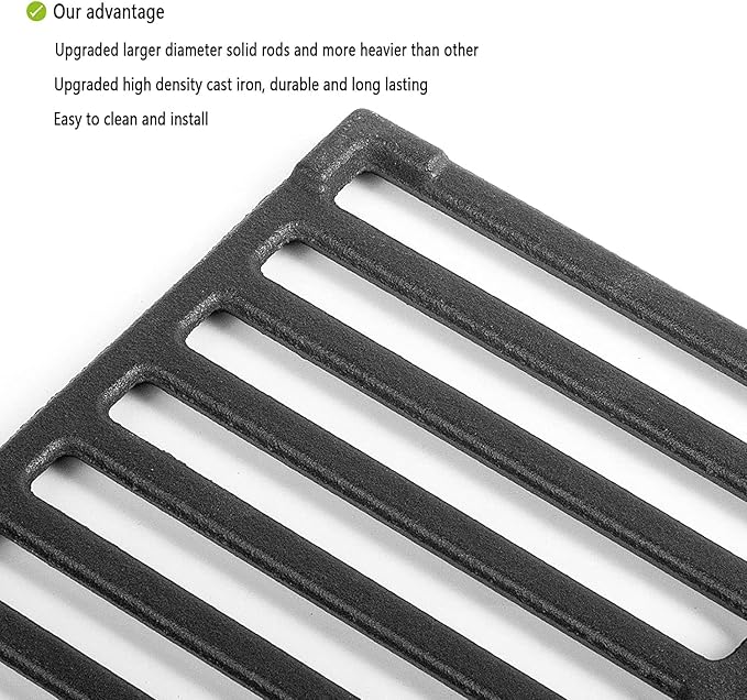 7637 Grill Grates for Weber Spirit E210,17.5 Inch Grill Parts for Weber Spirit E210 , E220 ,S210 ,S220 ,S215 with Front Control,Cast Iron Replacement Parts for Weber Spirit 200 & GS4 Spirit II E210
