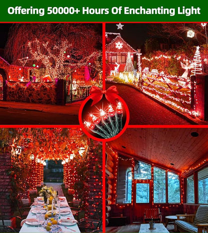 300LED Valentine Lights Outdoor Indoor Use, 12 Lighting Modes 75ft Valentines Day Decorations with Timer, Dimmable Plug in Red LED StringLights Waterproof for Bedroom Yard Tree Wedding Party Holiday