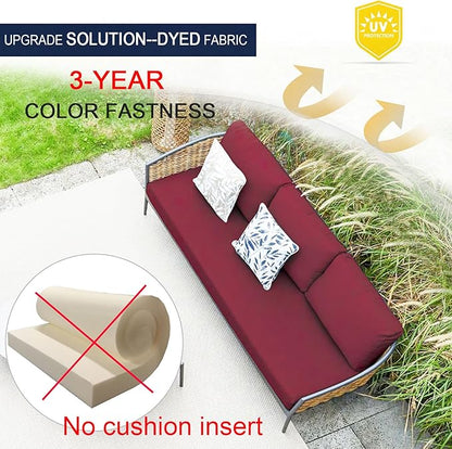 NettyPro Patio Bench Swing Cushion Cover, Outdoor Furniture Cushion Covers Replacement Water Resistant UV Protection Outside Loveseat Cushion Slipcovers with Zipper, 59 x 18 x 3 Inch