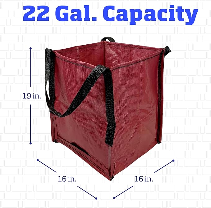 DURASACK Heavy Duty Storage Tote Bag 22-Gallon, Red, Pack of 4 | Rugged Woven Polypropylene Moving Bag, Reusable Self-Standing Design, Holds up to 500 Pounds