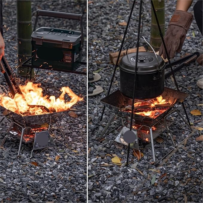 Charcoal Grills Folding Portable Stainless Steel Barbecue Stove Grill BBQ Oven Outdoor Barbecue Utensils Stainless Steel Foldable Barbecue Grill for Garden Outdoor Cooking ( Color : A , Size : 49*34*2