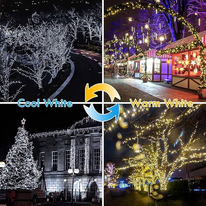 66FT 200 LED Fairy Lights with Remote, Plug in Twinkle Light Outdoor Indoor | Warm White to Cool White, 10 Modes, Timer, Dimmable, Memory, Waterproof Color Changing String Lights for Christmas Decoration