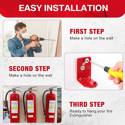 Queekay 40 Pack Fire Extinguisher Mount Universal Bracket 5 to 40 lb Fire Extinguisher Holder Wall Hook Hanger (Novelty Style)