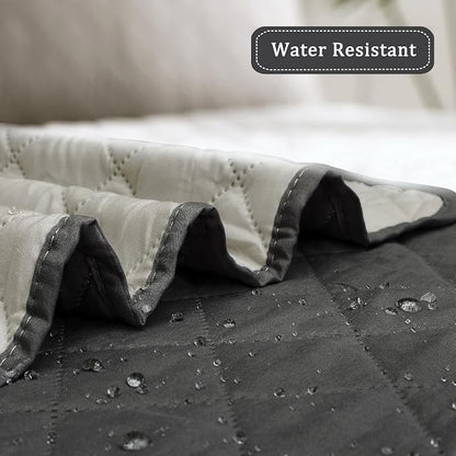 Easy-Going Reversible Couch Cover, Chair 30 in, Dark Gray/Beige | Machine Washable Slipcover For Dogs, Water Resistant Furniture Mat For Living Room, Non-Slip Sofa Cover, Pet Friendly