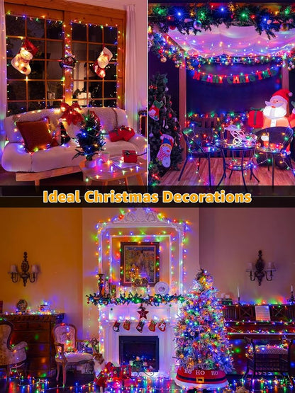 Guhope Christmas String Lights Indoor 1200LED 196FT, Waterproof Outdoor String Lights with Remote and Timer, 8 Modes Dimmable Christmas Lights for Indoor Outdoor Party Holiday Decorations (Multicolor)