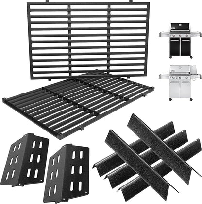 Grill Parts Kit for Weber Genesis 300 310 330 Grill Parts for Weber Genesis E330 E310 S310 S330 EP330 EP310 S320 E320 Grill Parts 7621 Flavorizer Bars 17.5", Genesis 7524 Grates, 7622 Heat Deflector