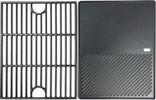 DC133 Cast Iron Cooking Grate and Griddle Replacement for Nexgrill 720-0830H, 720-0783E, 720-0888N, 720-0888, 720-0697, For Charbroil 463241113, 463449914, Kenmore 720-0670A, 41516106210