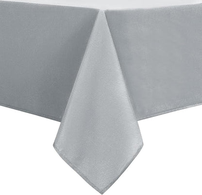 DWCN Rectangle Tablecloth - 60 x 102 Inch - Waterproof Stain and Wrinkle Resistant Washable Table Cloth, Decorative Fabric Table Cover for Kitchen Dining Room Party and Outdoor Use, Silver Grey