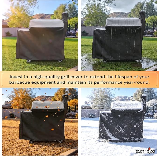 Grill Cover for Recteq Flagship 1600,Rec Tec 1600 Wood Pellet Grill - Heavy Duty Waterproof Fade Resistant Pellet Grill Cover with Locking Drawstring for Rectec Flagship 1600 Grill Accessories