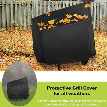 HaSteeL Outdoor Charcoal Grill with Cover, Large Barrel BBQ Grill with Offset Smoker, Great for Camping Patio Backyard Garden Party Picnic Beach, Large 420.SQ.IN Cooking Area, 2 Screwdrivers - Black