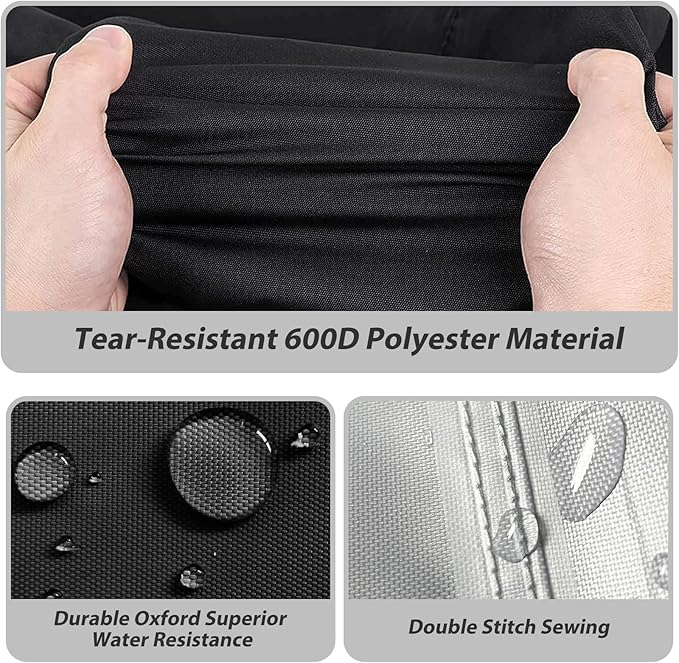Outdoor Single Burner Stove Cover Fit for Flame King Heavy Duty 200K BTU, for GASONE, 600D Heavy Duty Water Resistant Cover,for All Single Propane Burner- 17.5" L x 17.5" W x 11" H,Black