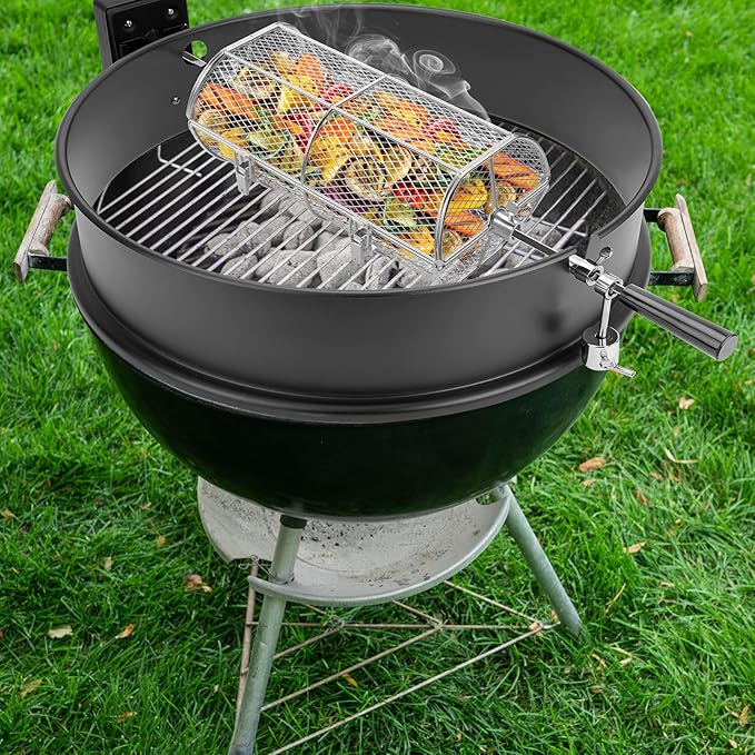 only fire Universal Stainless Steel Rotisserie Grill French Fries Basket Fits for Any Gas Grill