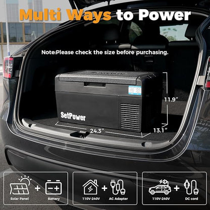 Setpower 12V Refrigerator 21 Quart Portable Freezer 50 Hours Keep Cool,Electric Cooler for Vehicles Car Refrigerator for Car Camping Truck Van RV SUV Road Trip Travel (3-year warranty)