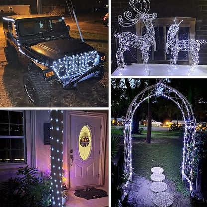 66FT 200 LED Fairy Lights with Remote, Plug in Twinkle Light Outdoor Indoor | 8 Modes, Timer, Dimmable, Memory Function, Waterproof Cool White String Lights for Bedroom Garden Party Christmas Decor