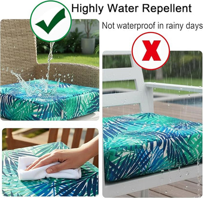 NettyPro Outdoor Cushion Cover Waterproof Patio Chair Seat Cushion Slip Cover 4 Pack, 20 x 18 x 4 Inch