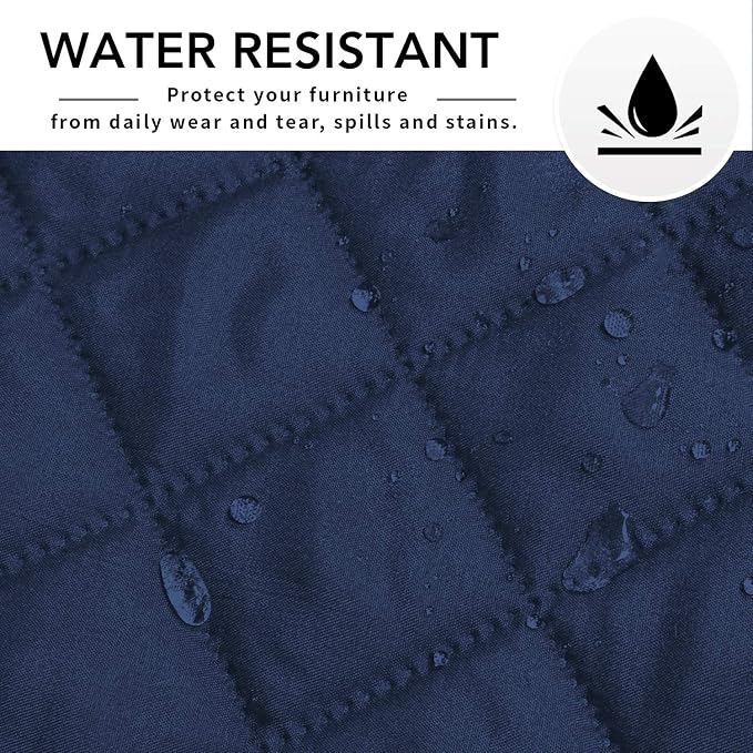 Easy-Going Reversible L-Shape Sectional Couch Cover, Small, Navy/Navy | Soft Sofa Slipcover For Dogs, Fits Left/Right Chaise Lounge Protector, Water Resistant Mat For Living Room