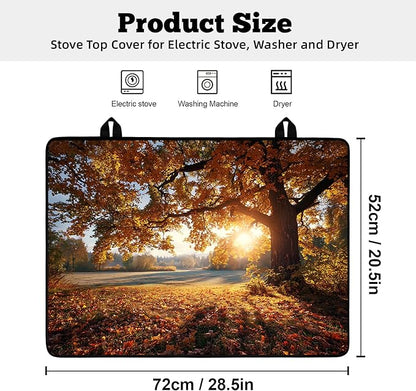Multi-Design Stove Cover for Glass/Electric Stoves - 3-in-1 Heat-Resistant Protector Mat, Non-Slip Drying Rack 28"x20"