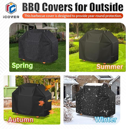 i COVER Grill Cover, 50 inch BBQ Grill Cover for Outdoor Grill, Waterproof BBQ Cover, Fade Resistant Barbecue Gas Grill Covers for Weber, Char-Broil, Nexgrill and More