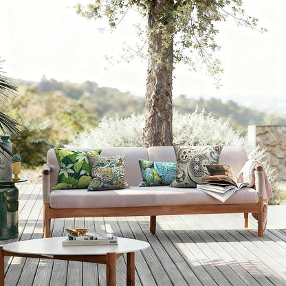 LVTXIII 2 Pack Outdoor Throw Pillow Covers for Patio Furniture, 16x16 Inch Square Pillow Case, Water-Repellent Cushion Covers for Garden, Porch, Sofa, Paradise Paisley