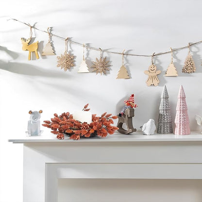 2 Pcs Christmas Candle Rings Wreaths, 10 Inch Candle Wreath with Artificial Red Pinecone, Christmas Candle Holder Indoor Decor for Home Kitchen Cabinets Centerpieces for Tables