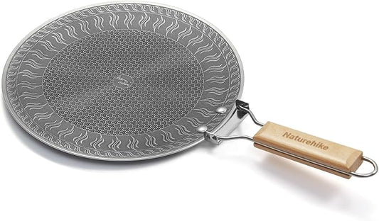 windhike Naturehike Griddle Pan with Foldable Handle, 11" Non Stick Flat Grilling Skillet for Indoor Outdoor, Honeycomb Coating Stainless Steel Crepe Pan for Korean Barbecue, Camping (11.7-inch)