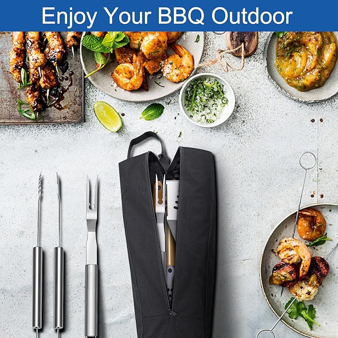 Grilling Bags, Storage and Transport Backpack, Oxford Cloth for Grill Utensils, Foldable for Camping and Hiking BBQ