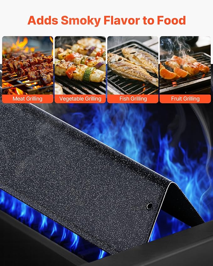 VEVOR Flavorizer Bars, 15 in Grill Replacement Part, for Weber Spirit I & II 200 Series Grills, Including Spirit ll E-210, ll E-220, ll S-210, E-210, S-210, Porcelain-enameled Steel Heat Plate, 3 Pack
