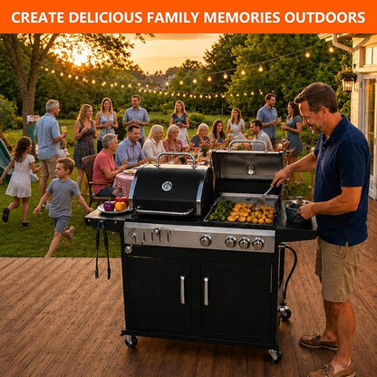 Half-Size Stainless Steel Flat Top Griddle Insert for Captiva Designs GR019 | 19.6" L x 14.4" W for 4-Burner Propane Gas Grill, Universal Griddle Plate, Non-Stick Grill Accessory for Backyard BBQ