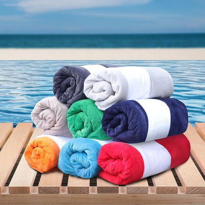 Superior Cabana Cotton Lounge Chair Cover, Outdoor Towel/Chaise Furniture Covers, Terry Cloth, Beach, Spa, Swim Accessories, Pool Chair Cover, Soft, Quick Drying, 32" x 102", Set of 4, Taupe