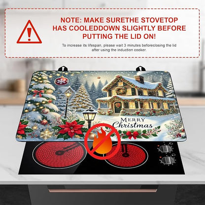 Christmas Stove Top Cover Snowman Stove Top Cover for Home Decoration Kitchen Pad Non-Stick Washable Cooktop Covers Countertop Protector Keep Stove Clean 28"x20" (Snowhouse -1)