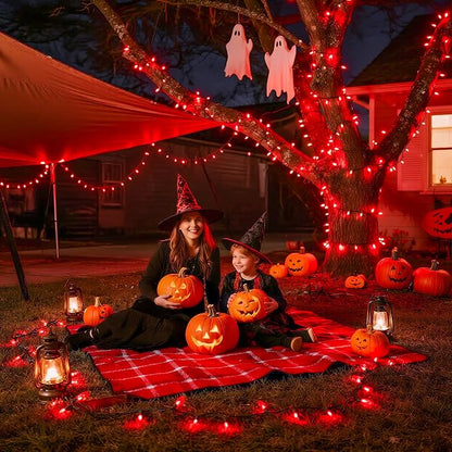 JMEXSUSS 500 LED Halloween Lights Outdoor, Red Christmas String Lights | 173ft, Plug in, Remote Control, Waterproof, 8 Modes Red Halloween Lights for Tree Party Patio Xmas Holiday Halloween Decor
