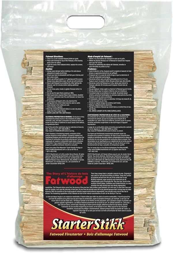 Pine Mountain, Fatwood StarterStikk, Natural Firestarting Sticks for Campfire, Fireplace, Wood Stove, Fire Pit, Indoor & Outdoor Use, 10 Pound
