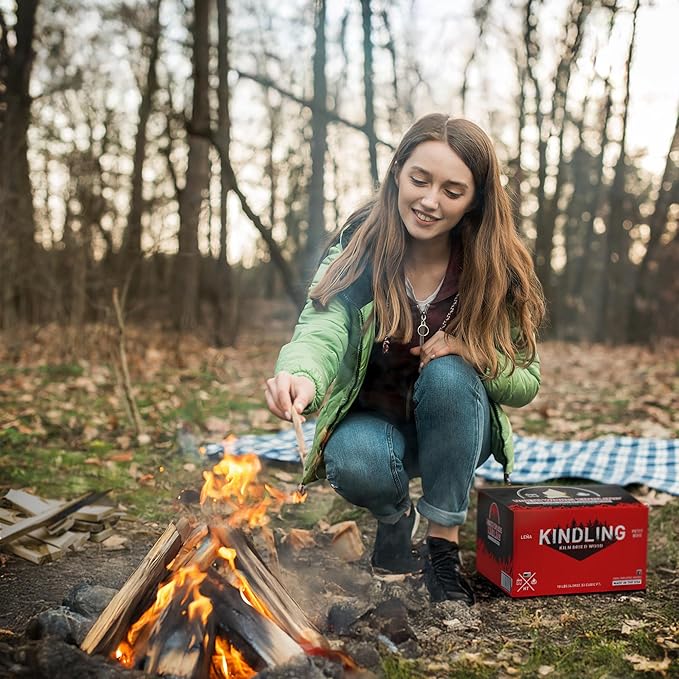 10lbs Kindling Wood - Fire Starters for Campfires - 100% Natural Firestarter for Firewood - 100+ Camping Fire Starter Sticks