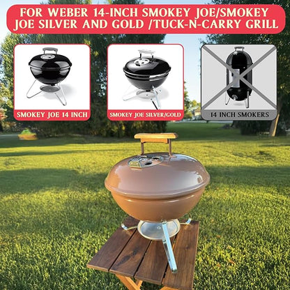 Round Grate Kit for Weber 14-inch Smokey Joe and Smokey Joe Gold / Silver Accessories, Parts for Weber Charcoal Grill Parts 7431 & 7439 Charcoal Grates, 304 Stainless Steel for Tuck-N-Carry Grills