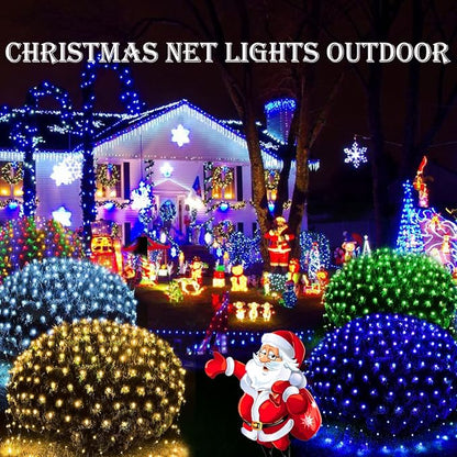 LitHome 21FT x 5FT Christmas Net Lights Outdoor Mesh Lights Connectable | 8 Modes 360 LED Warm White Net Light Green Wire, Waterproof Giant Christmas Mesh Light for Bushes Garden Yard Party Decor