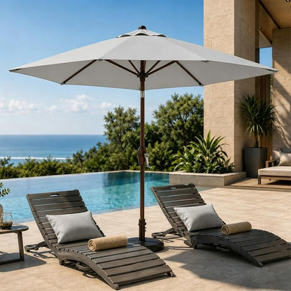 7.5ft Patio Umbrella, Outdoor Table Market Umbrella with Smooth Crank Lift, 6 Windproof Fiberglass Ribs, UPF50+ UV Protection for Deck, Pool, Garden and Backyard