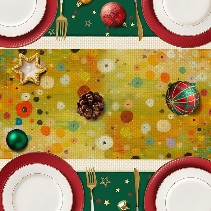 Cat Floral Table Runner,Dining Decor for Kitchen Coffee Table Family Dinners Holiday Parties Wedding Events Decor(13x72 inch)
