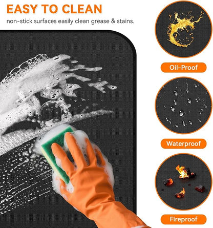 Fireplace Mat Fireproof, 48 x 30 Inch Hearth Rugs for Fireplaces Fire Resistant, Indoor Fire Pit Wood Stove Pads, Outdoor Under Grill Mats, Protect Floors and Decks from Sparks Embers