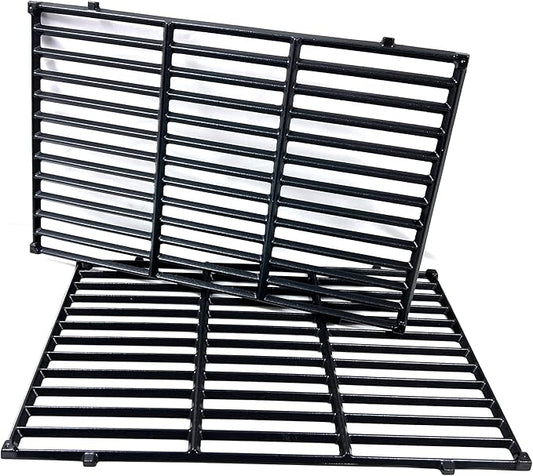 DC132 19.5” x 12.9" Grill Grates Replacement for Weber 7524, 7528, Genesis 300 E/S 310 320 330 EP310 EP320 EP330 Gas Grill (2007-2016 ONLY), Set of 2 Cast Iron Cooking Grid Grates
