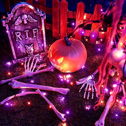 Orange Purple Halloween String Lights, Halloween Light | 105FT 300 LED Color Changing, End to End Plug Waterproof Halloweens Decoration Lights Outdoor Indoor for Bedroom Patio Decor