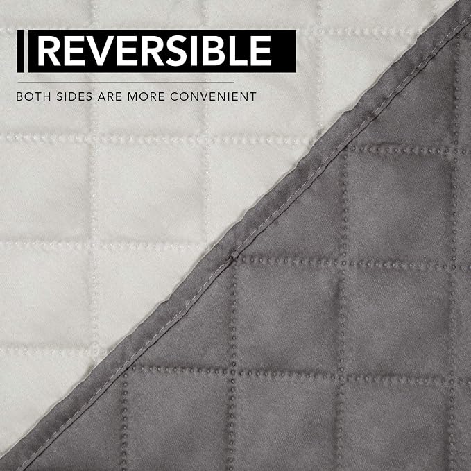 Easy-Going Reversible Couch Cover, Oversized Recliner, Gray/Ivory | Machine Washable Slipcover For Dogs, Water Resistant Furniture Mat For Living Room, Non-Slip Sofa Cover, Pet Friendly