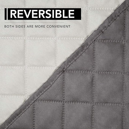 Easy-Going Reversible Couch Cover, Oversized Recliner, Gray/Ivory | Machine Washable Slipcover For Dogs, Water Resistant Furniture Mat For Living Room, Non-Slip Sofa Cover, Pet Friendly