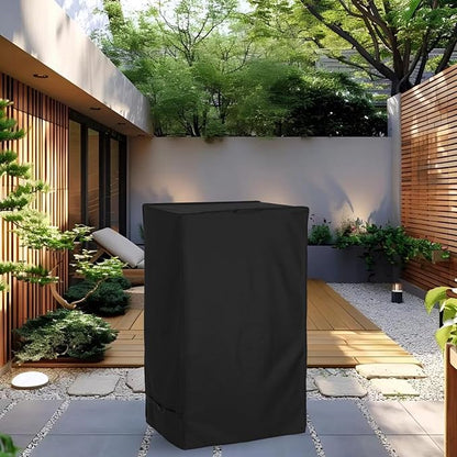 Grill Cover Fit for East Oak 30" Electric Smoker, Heavy Duty 600D Waterproof Square Smoker Cover for East Oak 30 Inch Digital Vertical BBQ Smoker Outside, Black