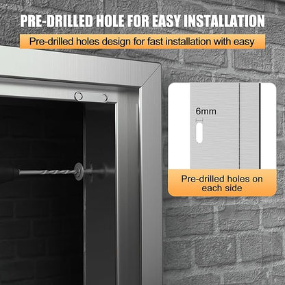 Outdoor Kitchen Doors 27W x 20H Inch, Single BBQ Access Door 304 Stainless Steel for Outdoor Kitchen Cabinet Grill Station or BBQ Island