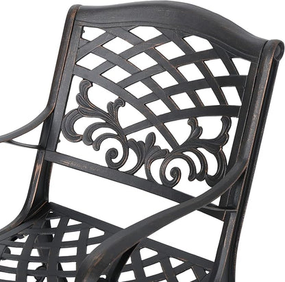 Christopher Knight Home Myrtle Beach Outdoor Aluminum Dining Chairs, 2-Pcs Set, Shiny Copper