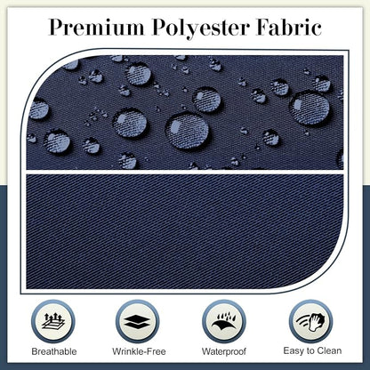 Cozyide Outdoor Chair Cushions, Waterproof Patio Seat Cushions with Adjustable Straps, Round Corner Patio Chair Cushions for Garden, Navy, 17x16x2 Inch (Pack of 2)