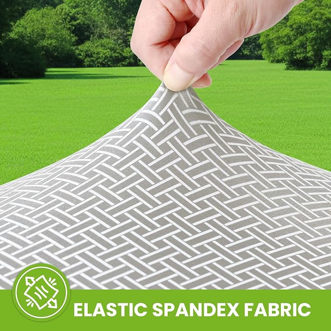 Smiry Spandex Fitted Tablecloth for 4 Foot Rectangle Tables, Washable Picnic Table Cover with Elastic, Stretch Reusable Table Cloth for Outdoor, Camping, Dining & Kitchen (Woven, 24"x48")