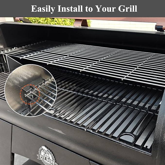 Uniflasy Warming Rack for Pit Boss Austin XL 1000 1100 Series Grills, Stainless Steel Upper Cooking Grate Replacement for Pit Boss Austin XL Rancher XL 1000 Sportsman 1000, Foldable BBQ Grill Top Rack